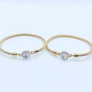 Gold Braided Loft Bracelets Set of 2 EUC Jewelry